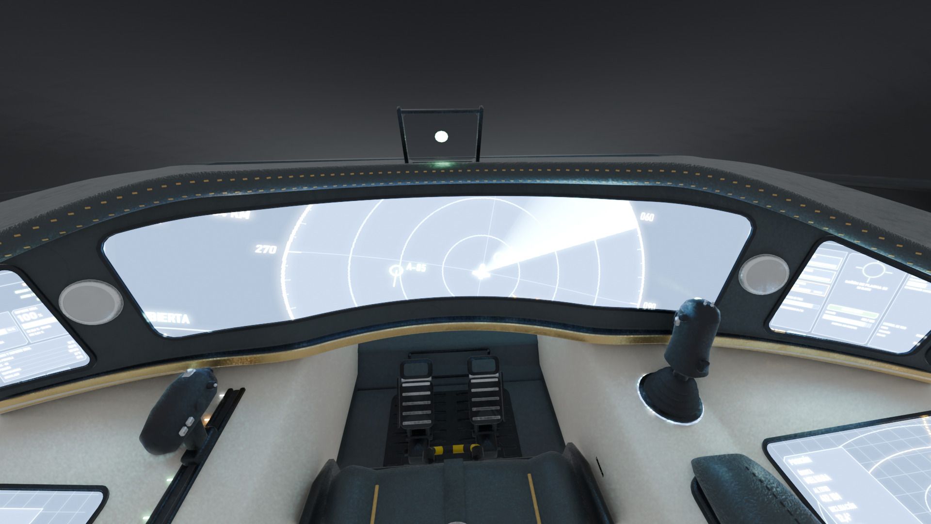 Render de la XASTER L: cabina, vista del piloto